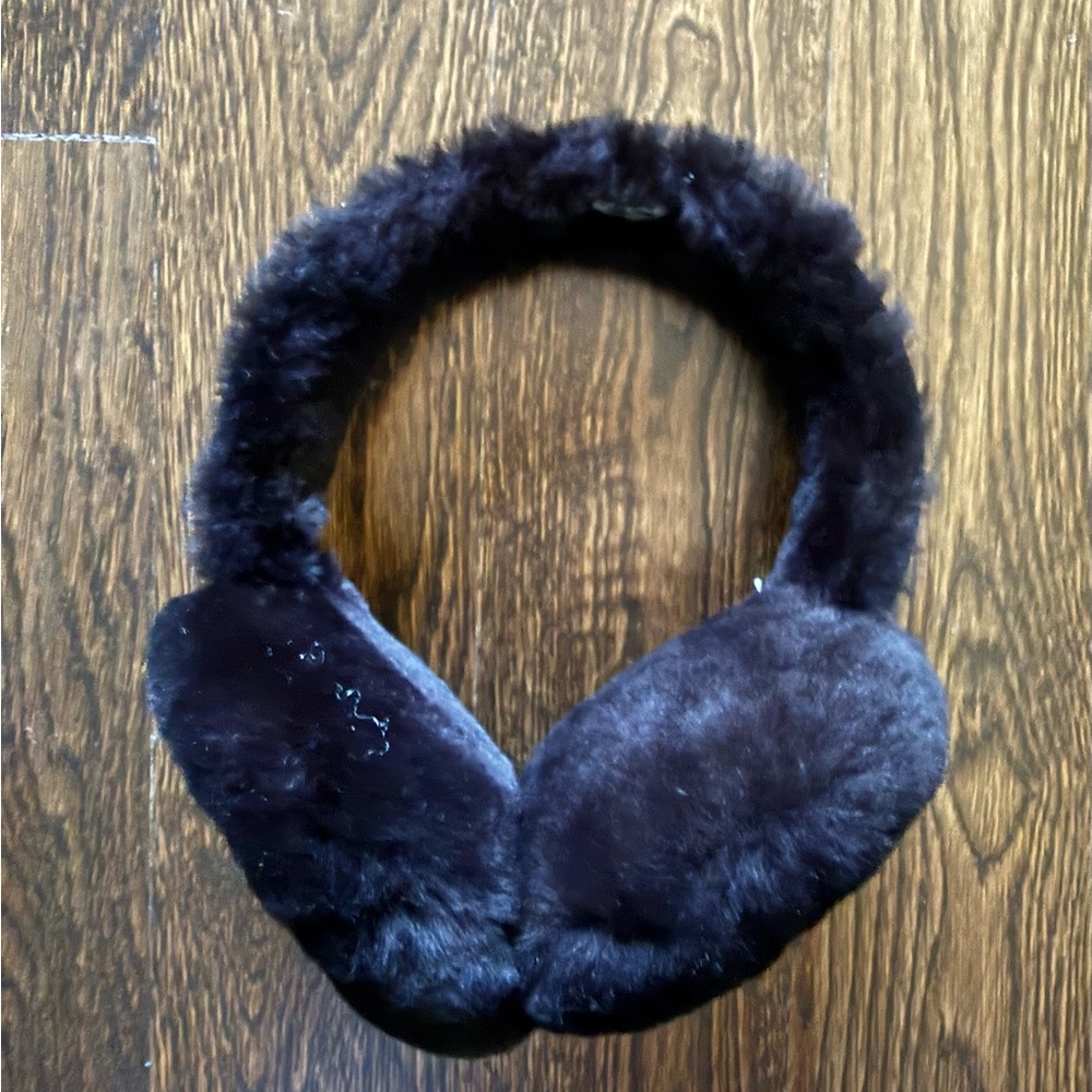 UGG Black Faux Fur Earmuffs